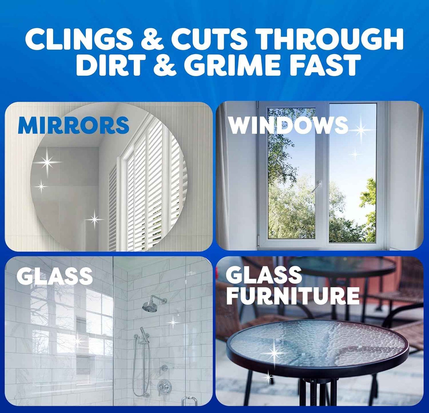 Windex Fast Shine Foam Glass Cleaner, No-Drip Windows, Doors, Mirrors & Countertops Aerosol Cleaning Spray, Streak-Free Shine, Removes Fingerprints, Dust, Dirt, Grime & More 19 oz (Pack of 6)