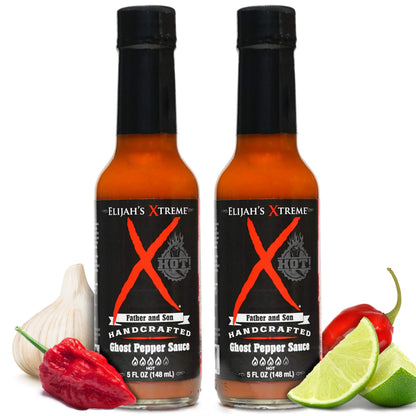 Elijah&amp;#39;s Xtreme Ghost Pepper Hot Sauce, Handcrafted Award Winning Blend of Ghost Peppers, Habanero Garlic &amp;amp; Lime, Extreme Heat &amp;amp; Flavor (5 oz) (2-Pack) (Xtreme Ghost Pepper &amp;amp; Habanero)