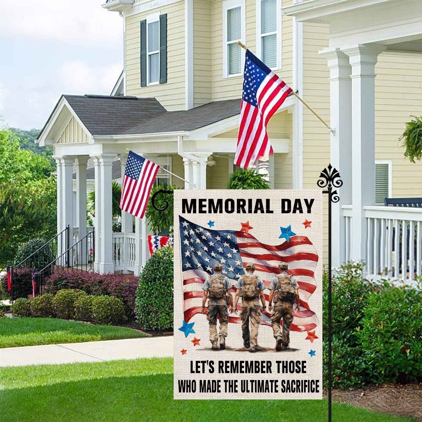Memorial Day Garden Flag Patriotic 4th of July Stars and Stripes Veterans American Patriotic Vertical Double Sided Yard Outdoor Decor 12.5x18 Inch
