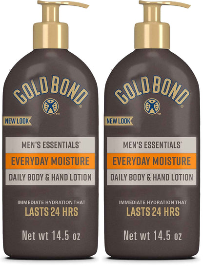 Gold Bond Men's Essentials Everyday Moisture Daily Body & Hand Lotion With Vitamin C, Hydrating Lotion Formulated for Men's Dry Skin, Value Size