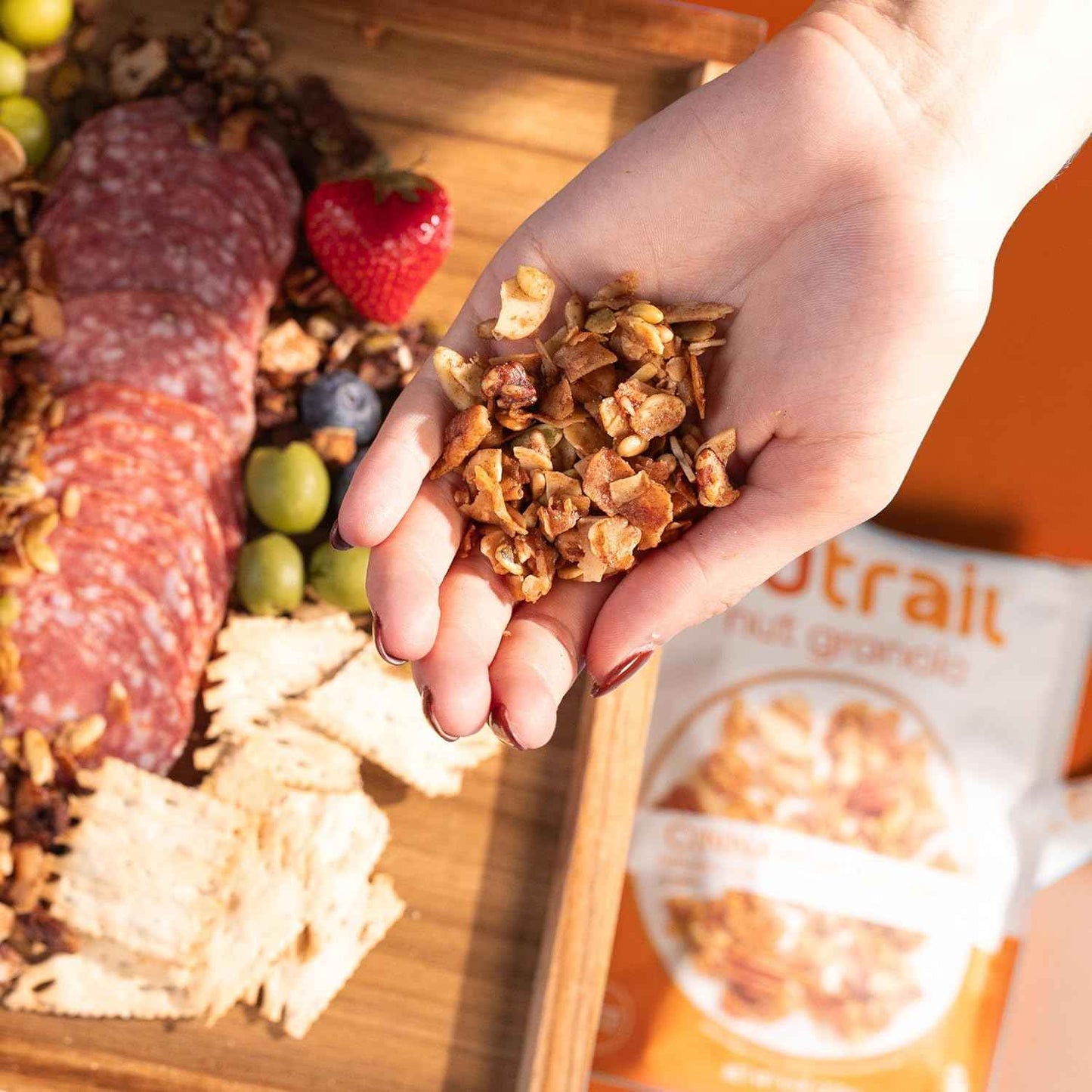 NuTrail Nut Granola Cereal, Cinnamon Pecan, No Sugar Added, Gluten Free, Grain Free, Keto, Low Carb, Healthy Breakfast 8 oz