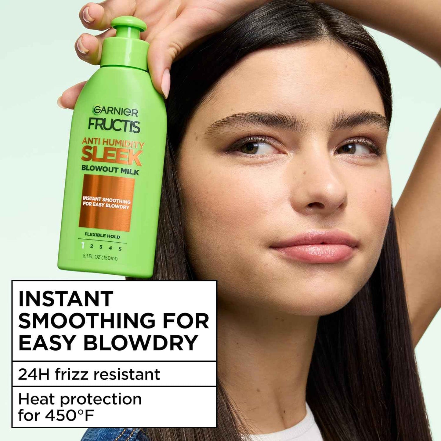 Garnier Fructis Style Anti-Humidity Smoothing Milk for Frizz Resistance, 5.1 Fl Oz