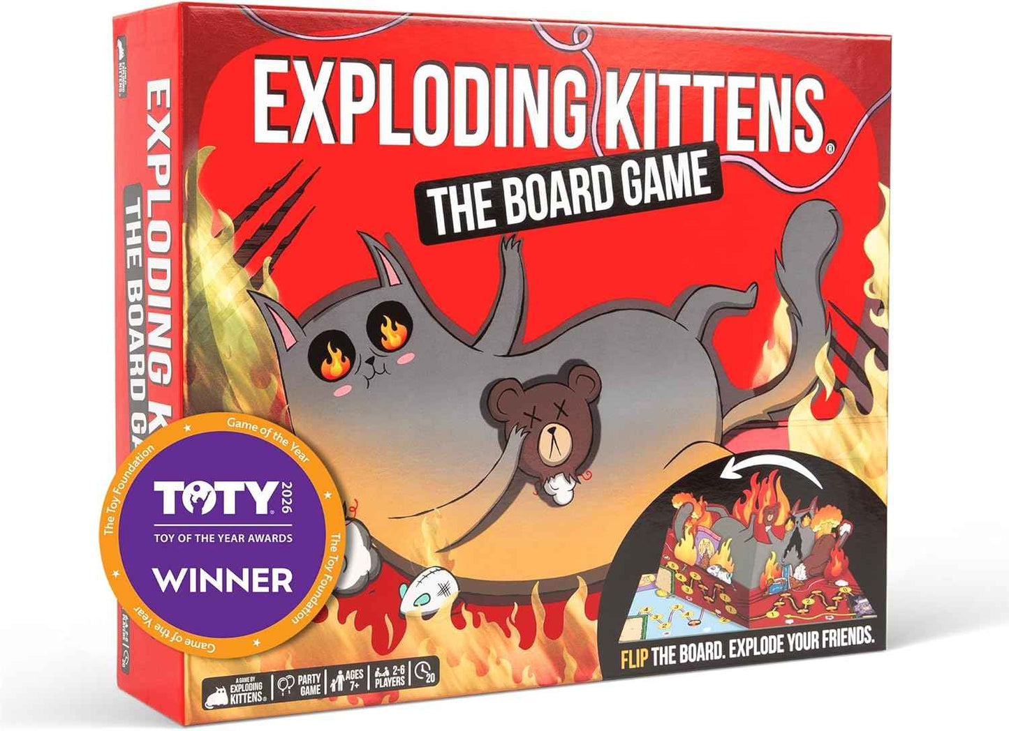 Exploding Kittens: The Board Game - The Action Packed Party Game to Celebrate 10th Birthday - 2-6 Players Aged 7+ - Great for Adults, Teens, Collectors, Kids