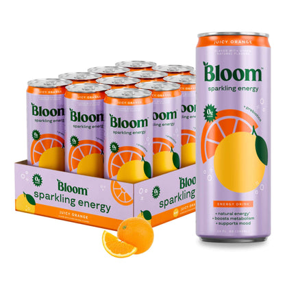 Bloom Nutrition Sparkling Energy Drink - Natural Caffeine, Zero Sugar, 180mg - Antioxidant-Rich with Green Coffee Bean, Green Tea Extract, Prebiotics