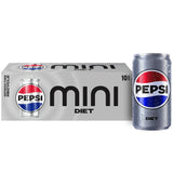 Pepsi Real Sugar Soda Mini Cans, 7.5oz Mini Cans, (10 Pack) (Packaging May Vary)