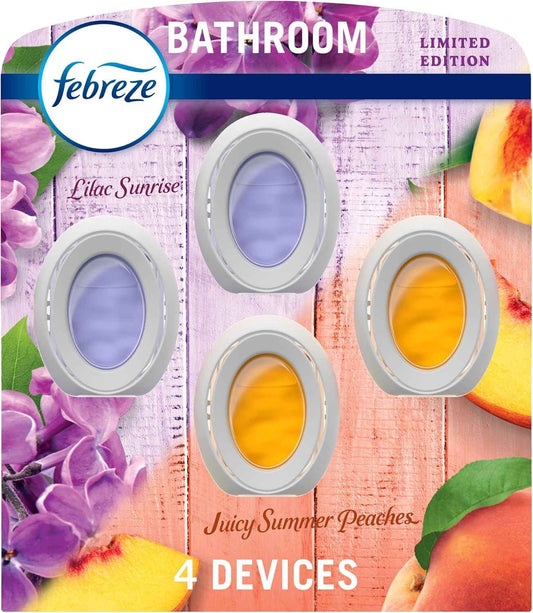 Febreze Bathroom Air Freshener, Odor-Fighting, Plug In Alternative, Air Fresheners for Small Spaces in Home, Bathroom, Kitchen, & Closet