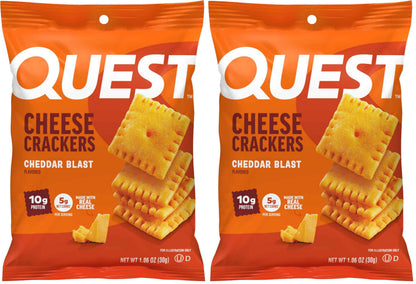 Quest Nutrition Cheese Crackers, 10g Protein, 5g Net Carbs, 1g Sugar, Made with Real Cheese, High Protein Snack