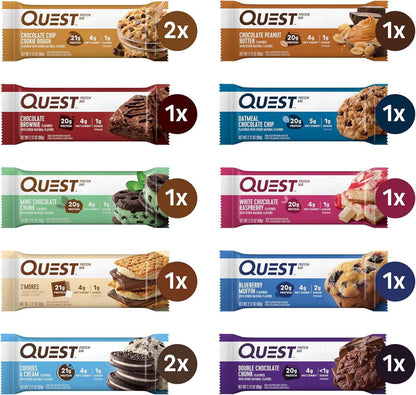 Quest Nutrition Ultimate Variety Pack Protein Bars, High Protein, Low Carb, Gluten Free, Keto Friendly