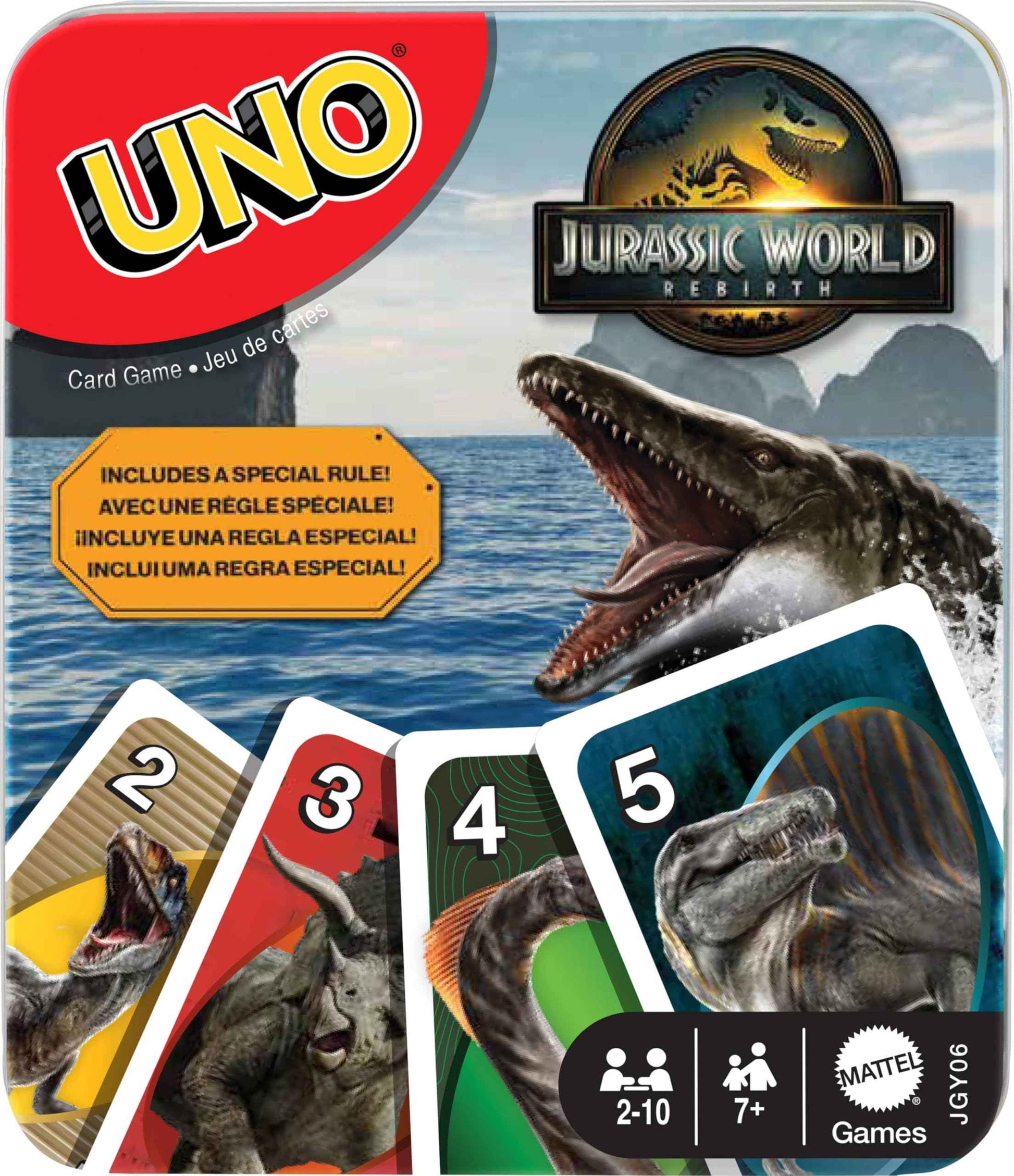 Mattel Games UNO Card Game, Gifts for Kids and Family Night, Themed to Video Game, Travel Games, Storage Tin Box