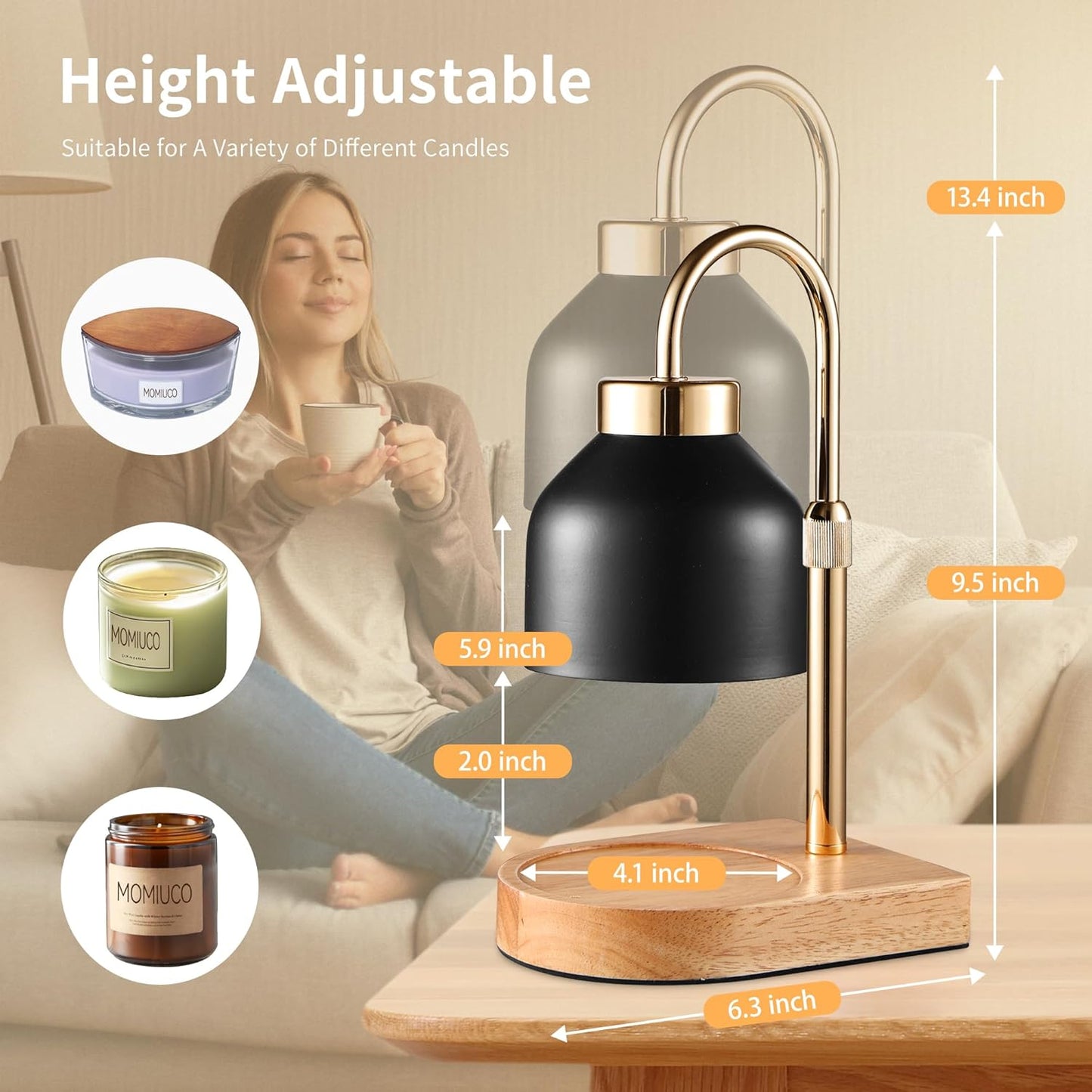 Candle_Warmer_Lamp_with_Timer_&_Dimmer,_Wooden_Base_Wax_Warmer_for_Jar_Candles,_Adjustable_Height,_Flameless_Candle_Melter_for_Home_Decor_&_Gifts,_2_Bulbs_Included