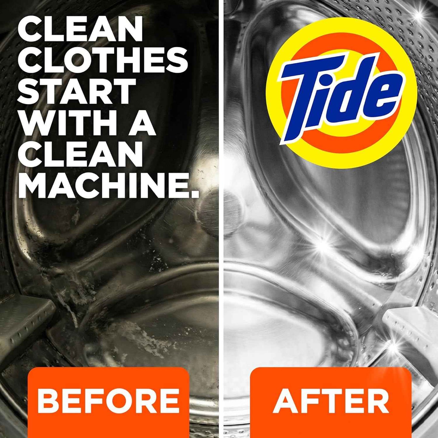 Washing Machine Cleaner by Tide, Washer Machine Cleaner with Oxi for Front and Top Loader Washer Machines, Deep Cleaning Residue & Odor Eliminator, 7 Month Supply