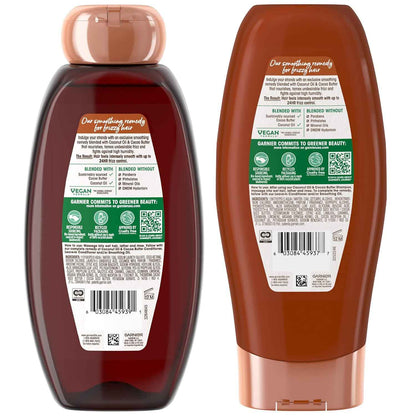 Garnier Whole Blends Coconut Oil & Cocoa Butter Smoothing Shampoo and Conditioner Set for Frizzy Hair, 22 Fl Oz (2 Items), 1 Kit (Packaging May Vary)