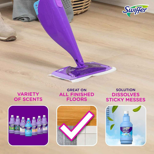 Swiffer WetJet Multi-Purpose and Hardwood Liquid Floor Cleaner Solution Refill, with Gain Scent,