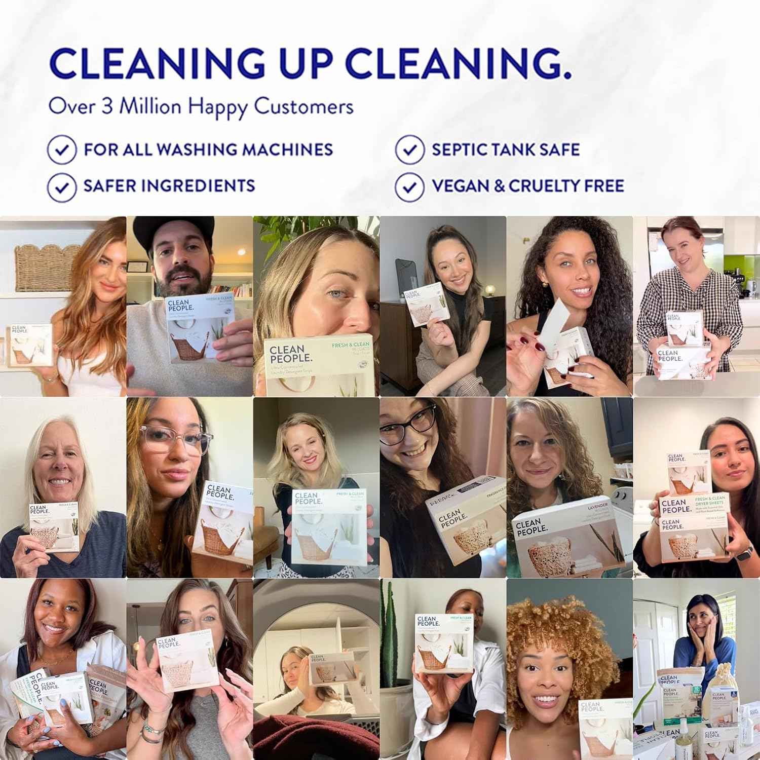 The Clean People Laundry Detergent Pods - Hypoallergenic Laundry Pods - Ultra Concentrated, Recyclable Packaging, Stain Fighting - Fresh Scent, 96 Pack