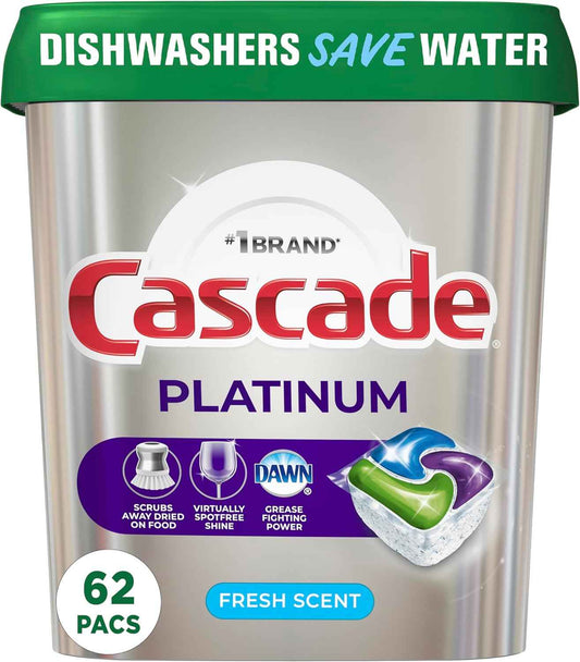 Cascade Platinum Dishwasher Pods, Dishwasher Detergent, Actionpacs