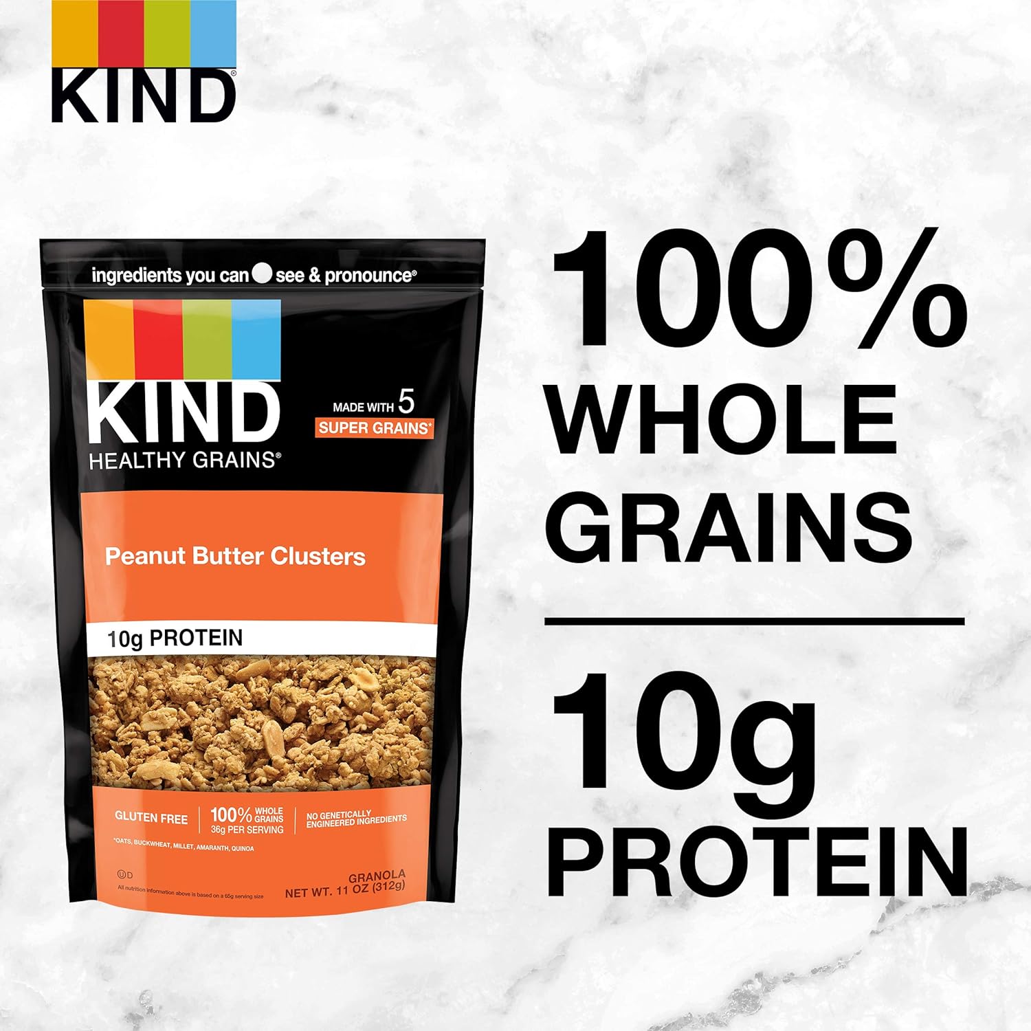 KIND_Healthy_Grains_Granola,_Peanut_Butter_Clusters,_Healthy_Snacks,_Gluten_Free,_100%_Whole_Grains,_10g_Protein,_11oz,_1_Count