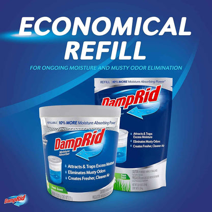 DampRid Refill Bag, 44 oz, 4-Pack - Moisture Absorbers for Rooms with Excess Humidity, Long-Lasting, Eliminates Musty Odors and Creates Fresher Air
