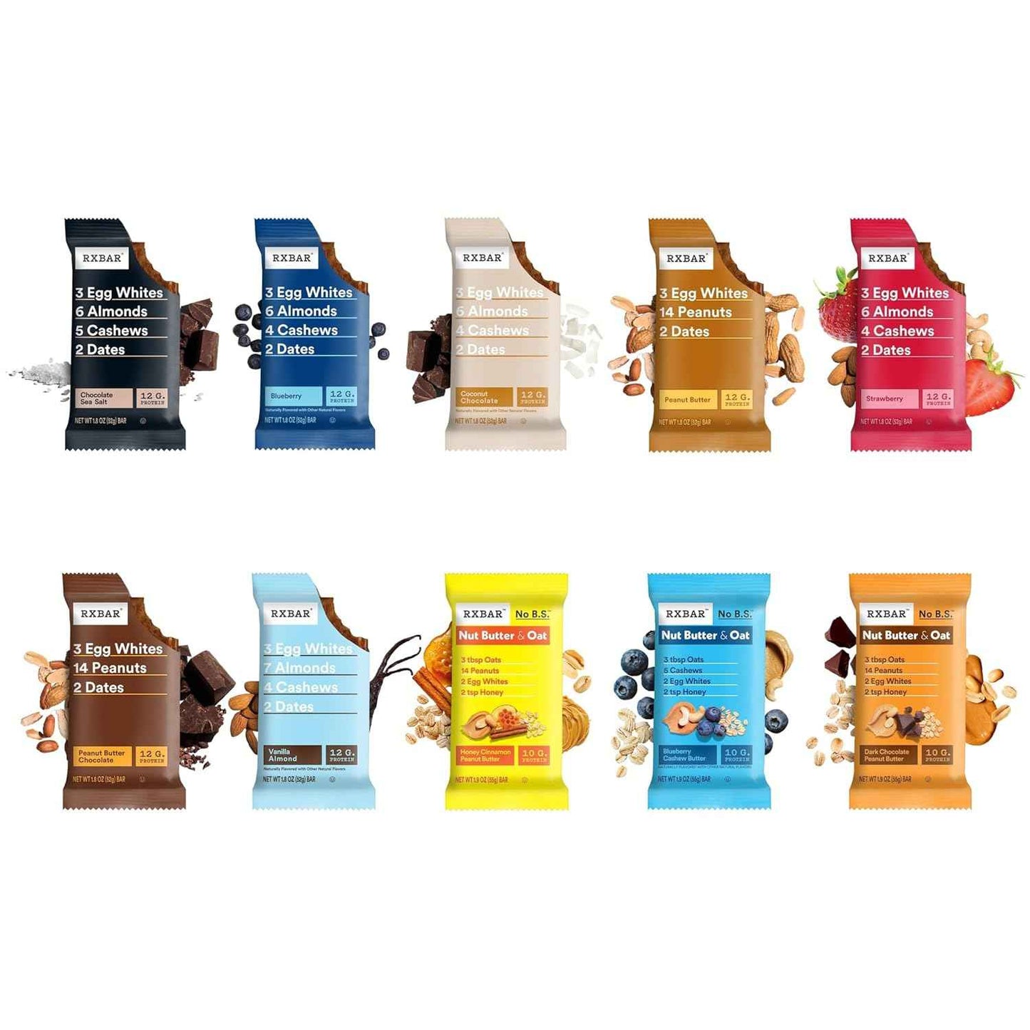 RXBAR Protein Bars, Snack Bars, Variety Pack (10 Count)