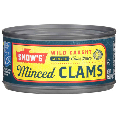 Snow's Ocean Chopped Clams Canned, Can - 7g Protein per Serving - Gluten Free, No MSG, 99% Fat Free - Great for Pasta & Seafood Recipes