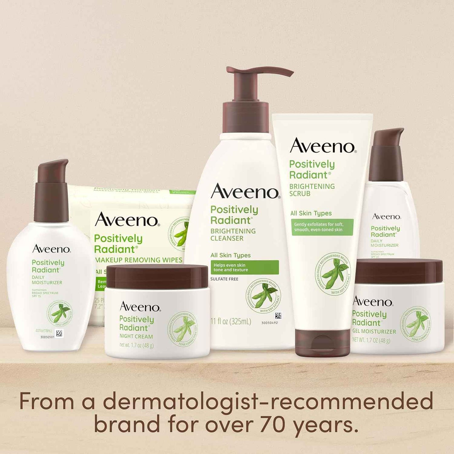 Aveeno Positively Radiant Skin Brightening Exfoliating Daily Facial Scrub, Gentle with Moisture-Rich Soy Extract, Helps Improve Skin Tone & Texture, Oil- & Soap-Free, Hypoallergenic, 5 oz