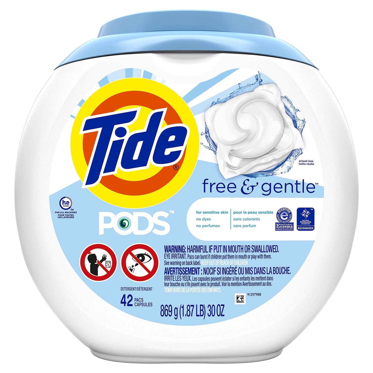 Tide Pods Free & Gentle Laundry Detergent Soap Pacs, Tide Pods Laundry Detergent (Packaging May Vary)