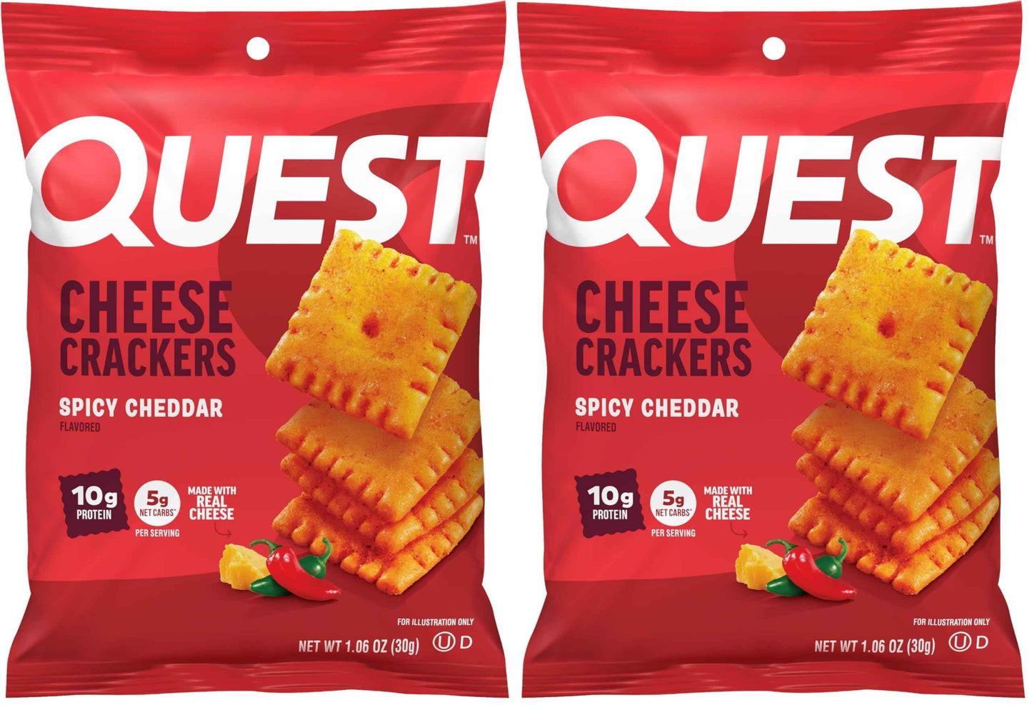 Quest Nutrition Cheese Crackers, 10g Protein, 5g Net Carbs, 1g Sugar, Made with Real Cheese, High Protein Snack