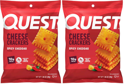 Quest Nutrition Cheese Crackers, 10g Protein, 5g Net Carbs, 1g Sugar, Made with Real Cheese, High Protein Snack