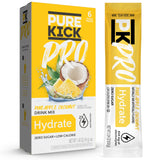PURE KICK PRO Hydration Electrolyte Drink Mix, Pineapple Coconut, Includes 1 Box with 6 Packets in Each