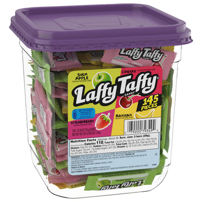Laffy Taffy Candy, Assorted Fruit Flavored Taffy Candy, Sour Apple, Cherry, Strawberry &amp;amp; Banana Flavors (145 Pieces), 49.3 Ounce