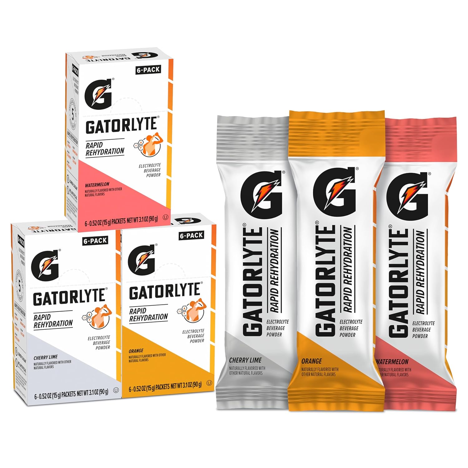 Gatorlyte_Rapid_Rehydration_Electrolyte_Beverage,_Variety_Pack,_Lower_Sugar,_Specialized_Blend_of_5_Electrolytes,_No_Artificial_Sweeteners_or_Flavors,_18_pack,_1_pack_mixes_with_16.9oz_(500ml)_water