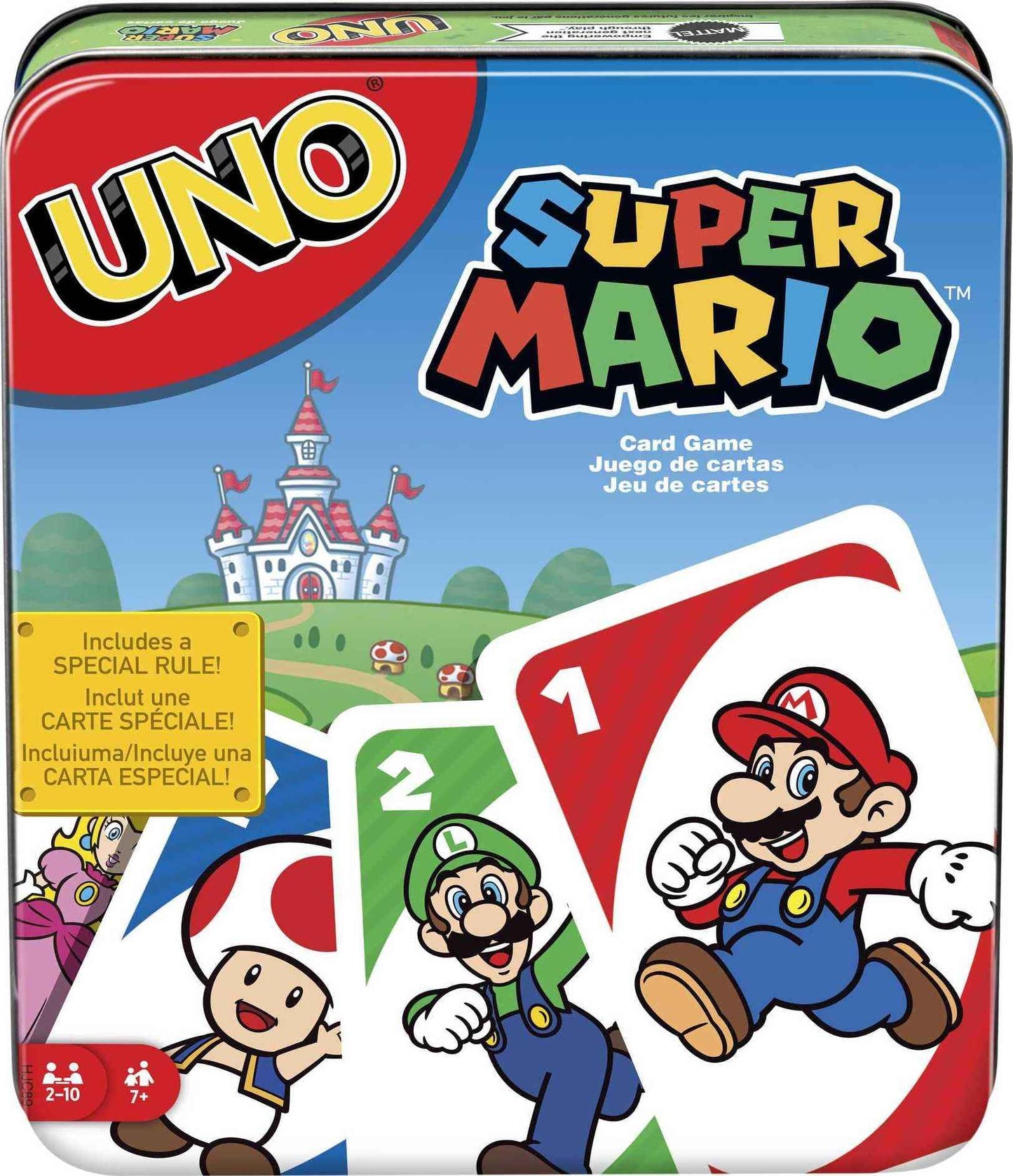 Mattel Games UNO Card Game, Gifts for Kids and Family Night, Themed to Video Game, Travel Games, Storage Tin Box