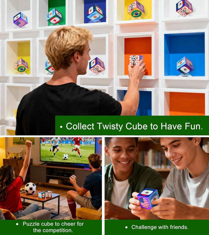 2026 World Soccer Cup Themed 3x3 Cube Puzzle, Football Sports Celebration Brain Puzzle Toy, Memorable Decor for Sport Fans