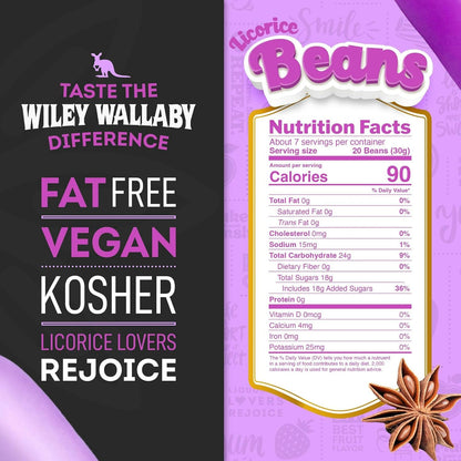 Wiley_Wallaby_7.05_Ounce_Classic_Black_Gourmet_Australian_Style_Soft_&_Chewy_Licorice_Candy_Bean,_1_Pack