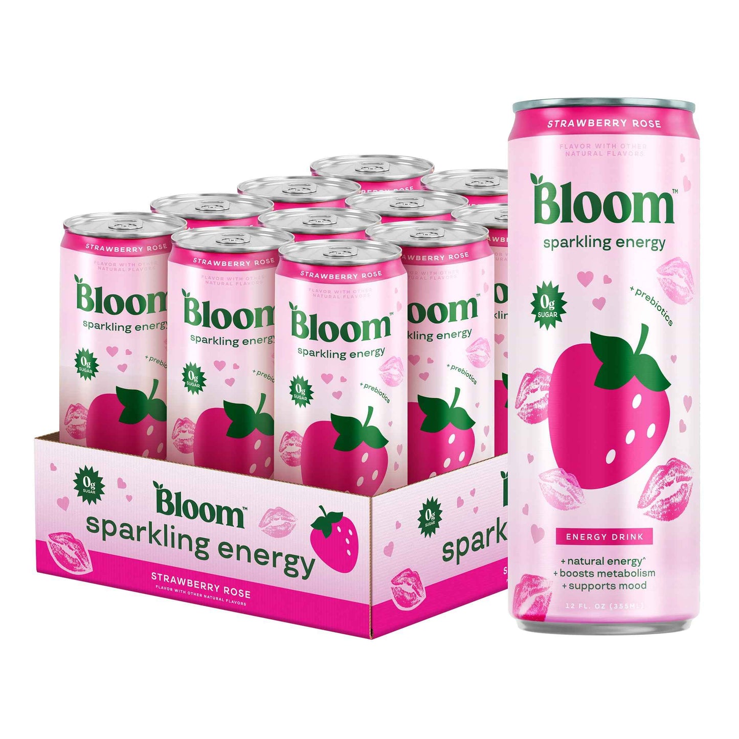Bloom Nutrition Sparkling Energy Drink - Natural Caffeine, Zero Sugar, 180mg - Antioxidant-Rich with Green Coffee Bean, Green Tea Extract, Prebiotics