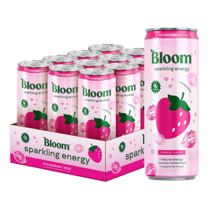 Bloom Nutrition Sparkling Energy Drink - Natural Caffeine, Zero Sugar, 180mg - Antioxidant-Rich with Green Coffee Bean, Green Tea Extract, Prebiotics