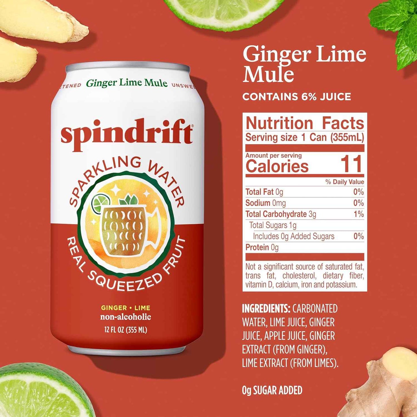 Spindrift Sparkling Water, Made with Real Squeezed Fruit, 12 Fl Oz Cans