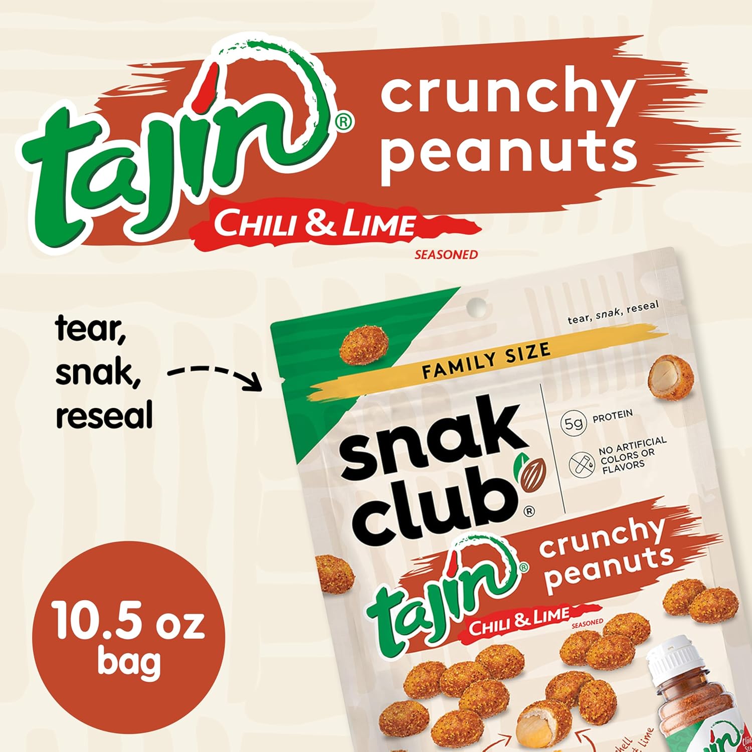 Snak_Club_Tajin_Crunchy_Peanuts,_Nuts_with_Chili_and_Lime_Seasoning,_Mild,_No_Artificial_Colors_or_Flavors,_10.5_oz_Resealable_Bag