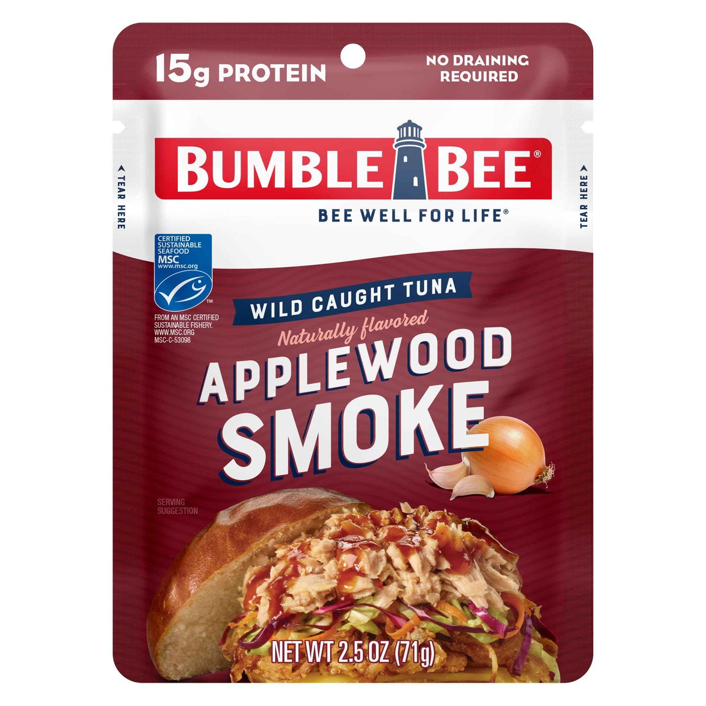 Bumble Bee Seasoned Tuna Pouch - Wild Caught and Ready to Eat for Snack, Salad, Korean Tuna Bowl - 14g Protein per Serving - PERFECT, PORTABLE, GOODNESS - 2.5 oz Packet