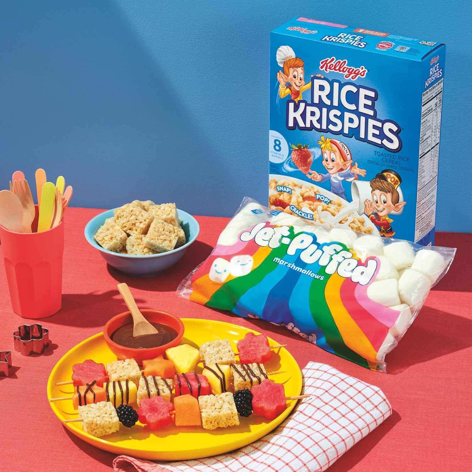Kellogg's Rice Krispies Cold Breakfast Cereal, 8 Vitamins and Minerals, Rice Krispies Treats, Giant Size, Original