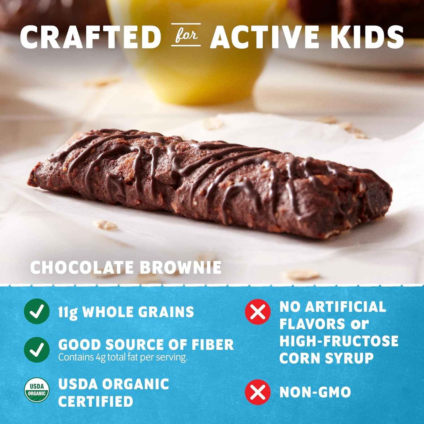 Zbar - Chocolate Brownie - Soft-Baked Energy Snack Bars - Non-GMO - 11g Whole Grains - USDA Organic Granola Bars - Snacks for Kids