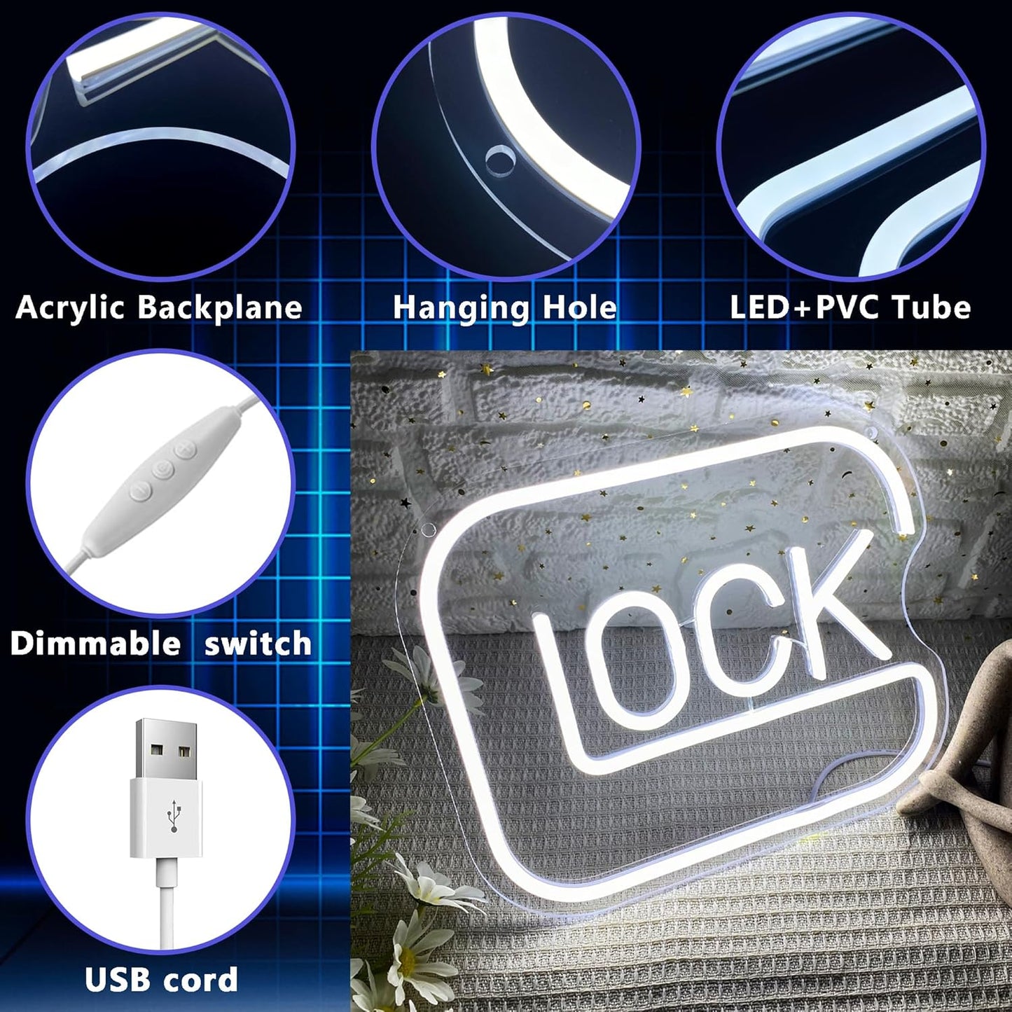 Lock_Neon_Signs_for_Wall_Decor,Dimmable_Game_Neon_Light_for_Gamer,Usb_Powered_Gaming_Lights_for_Man_Cave_Bedroom_Game_Room_Bar_Birthday_Gifts(9.8_*_11.8in)