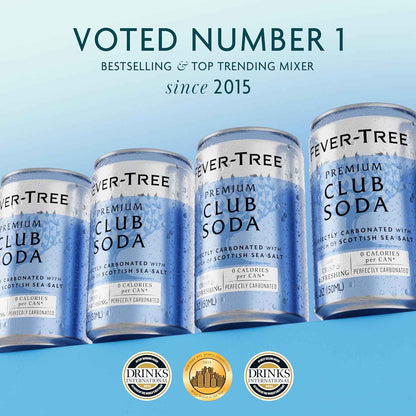 Fever-Tree Club Soda – Premium Zero Calorie Mixer for Cocktails and Mocktails – Naturally Sourced, Non-GMO