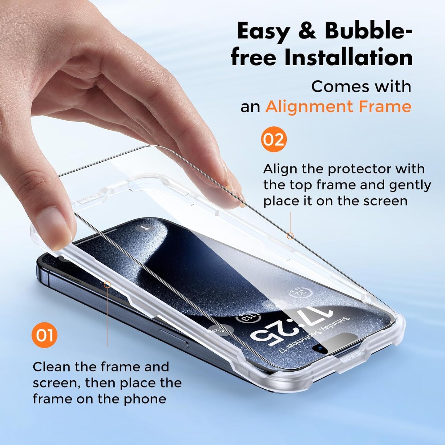 UNBREAKcable_Shatterproof_Tempered_Glass_Screen_Protector_for_iPhone_15_Pro_Max_[3-Pack][Easy_Installation_Frame]_[9H_Hardness]_[99.99%_HD_Clear]_[Bubble_Free]_for_Apple_6.7”