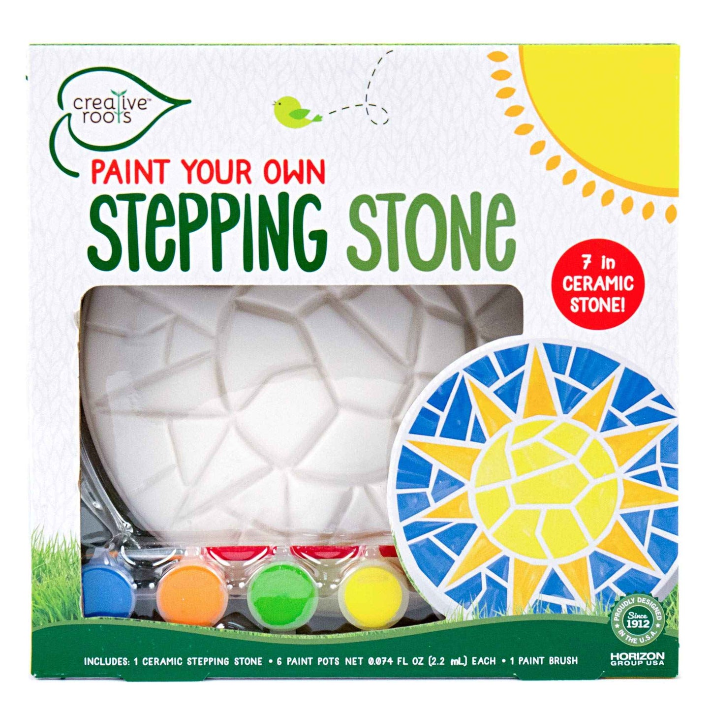 Creative Roots Paint Your Own Garden Stone, Craft Kits, Stepping Stones Kit for Kids, Ceramics to Paint, Ages 6+