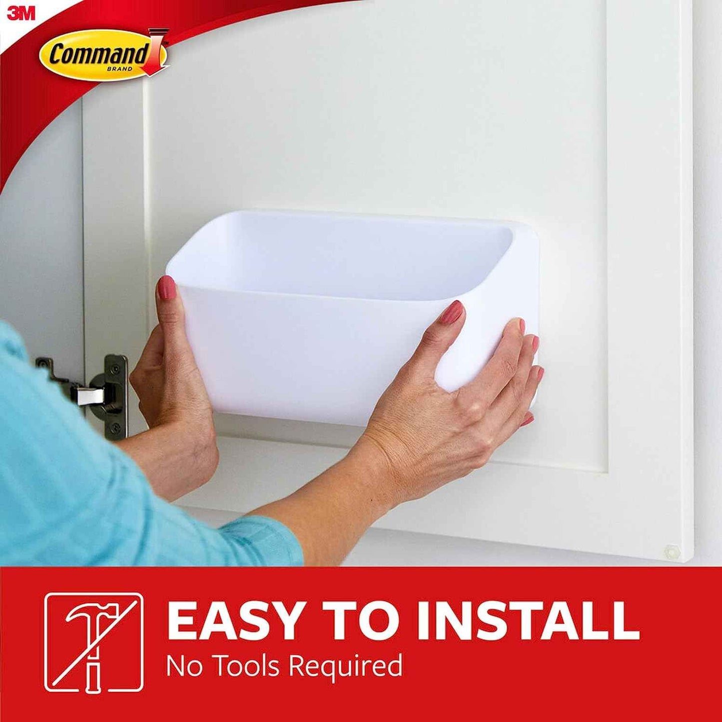 Command 10 Lb Large Organizing Caddy with 4 Strips, 9.91" x 3.38" x 5.15", Heavyweight Damage-Free Hanging for Organizing Cleaning Supplies, Closet, and Pantry