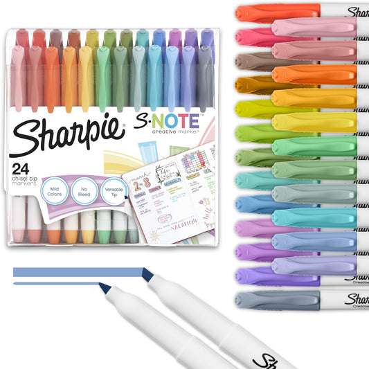 Sharpie_S-Note_Creative_Markers,_Pastel_Highlighters,_Art_Marker_Set,_Assorted_Colors,_Chisel_Tip,_24_Count_-_School,_Home,_and_Office_Use,_Teacher_Supplies