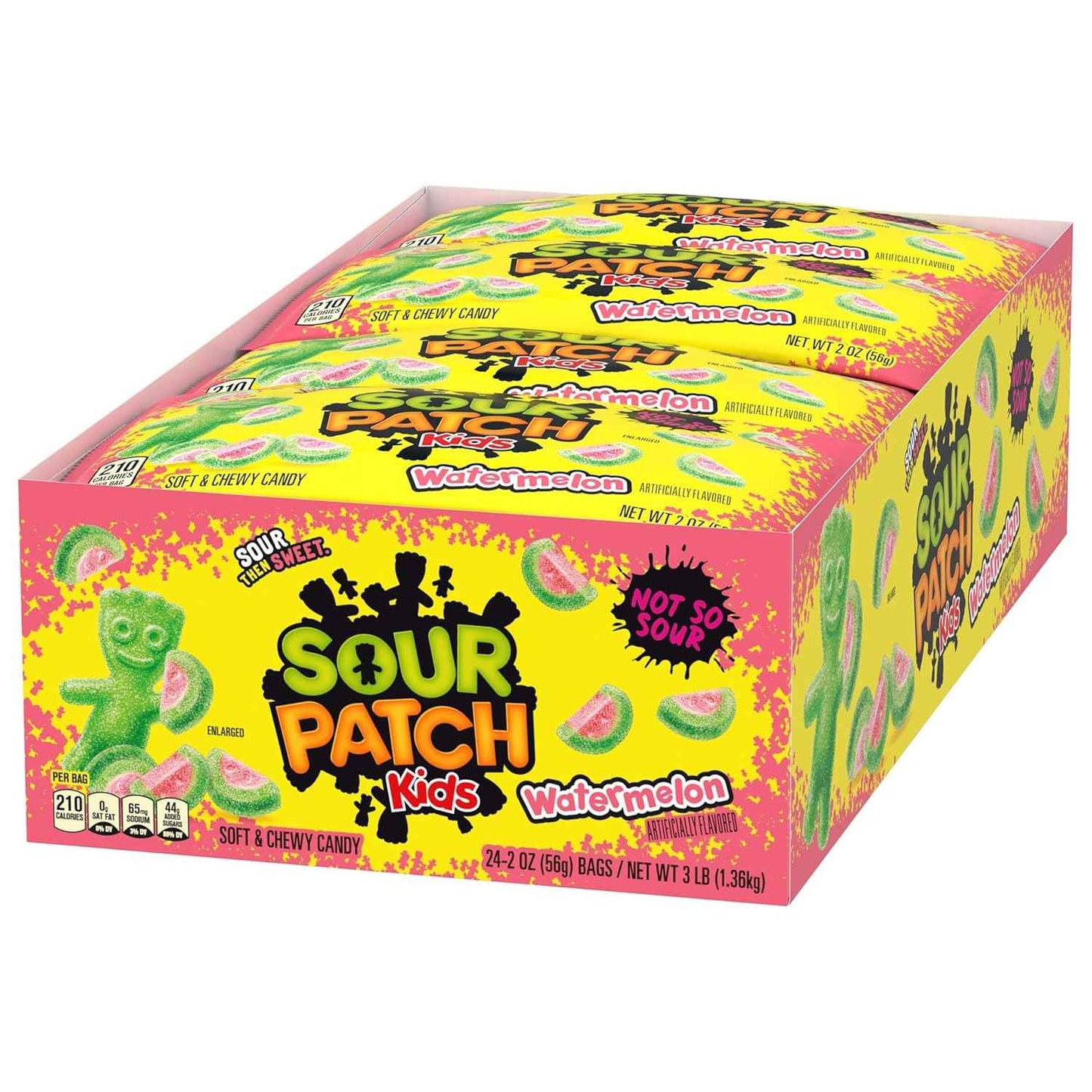 SOUR PATCH KIDS Watermelon Soft & Chewy Candy, Bulk Candy, 24 - 2 oz Bags
