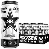 Rockstar Pure Zero Energy Drink, Silver Ice, 0 Sugar, with Caffeine and Taurine, 16oz Cans (Pack of 12) (Packaging May Vary)