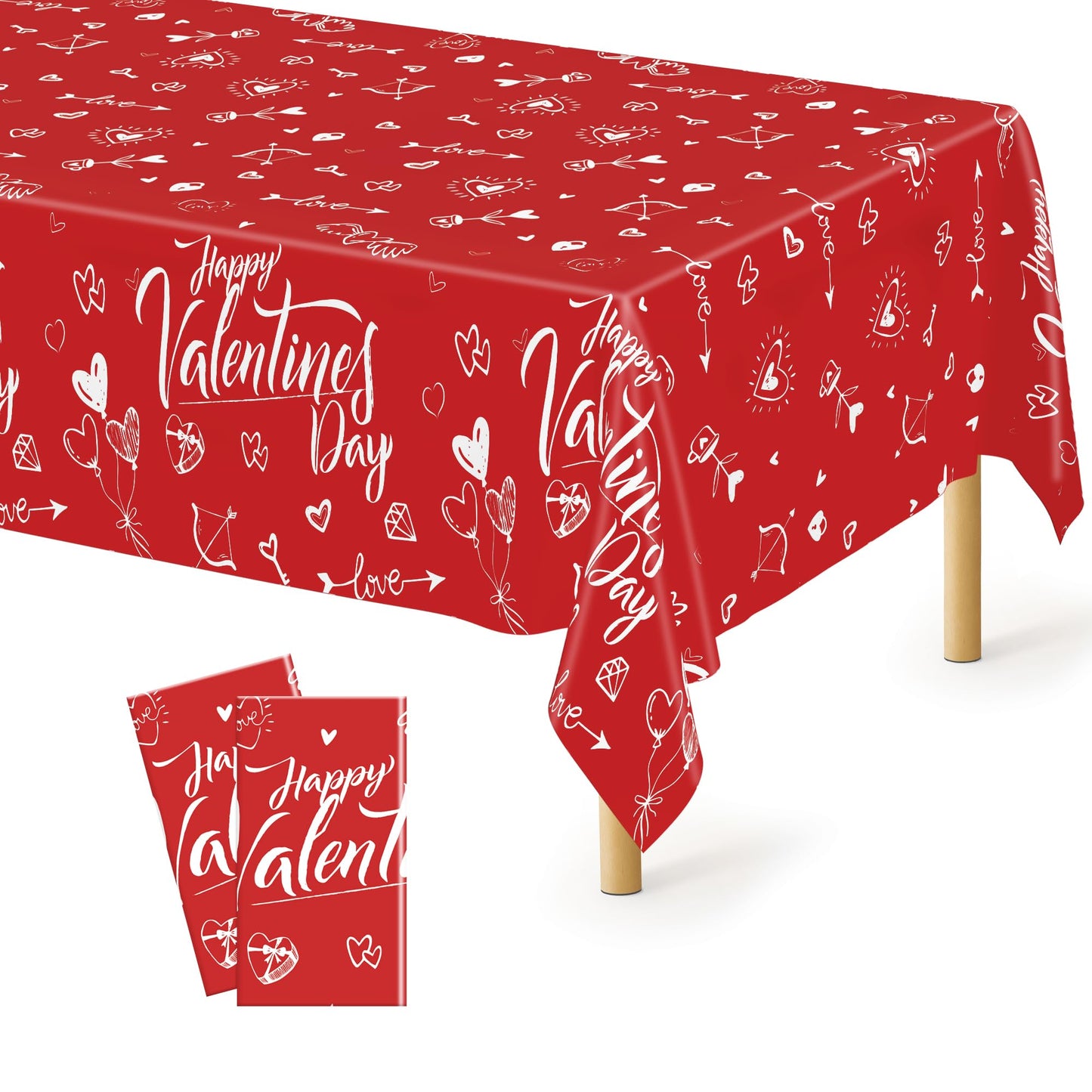 Valentines Red - 2pcs 54x108 in