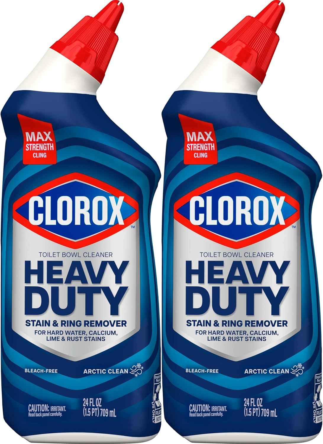 Clorox Toilet Bowl Cleaner Heavy Duty Stain and Ring Remover, Arctic Clean, 24 Fl Oz., Pack of 2